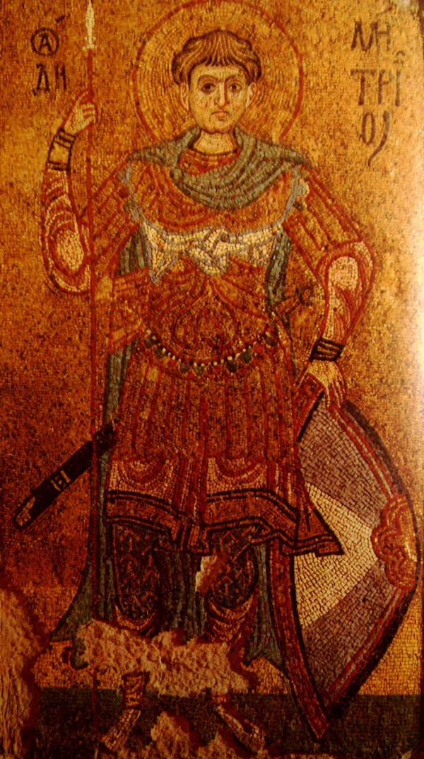  Икона Дмитрий Солунский, около 1113 г., Из Михайловского Златоверхого монастыря в Киеве, мозаика, 222х129