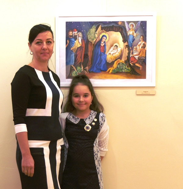 Юный художник Лиза Радченко  с мамой Светланой