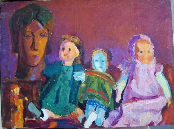 Николай  Никогосян_ "Натюрморт с куклами"  холст, масло 55х75  1969 г.