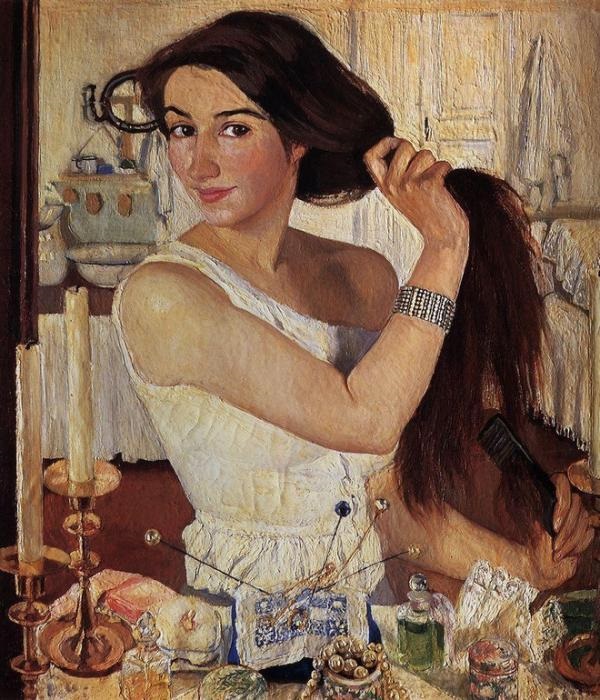 Художник  Зинаида Серебрякова Автопортрет  («За туалетом») 1909 г.