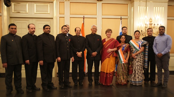 С послом Республики Индия Пунди Шринивасаном Рагхаваном и супругой посла Барбарой Рагхаван 26 января, 2015 г.  День Республики Индия 