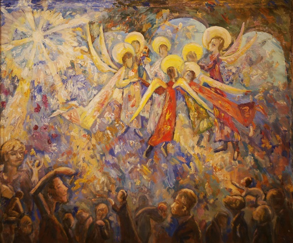 В.М. Багина "Хоровод ангелов" 2003г.  холст, масло