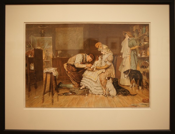 Неизв.гравер Великобритании  2 половина 19 в. "У ветеринара"   1883 г.  С картины Р. Макбета