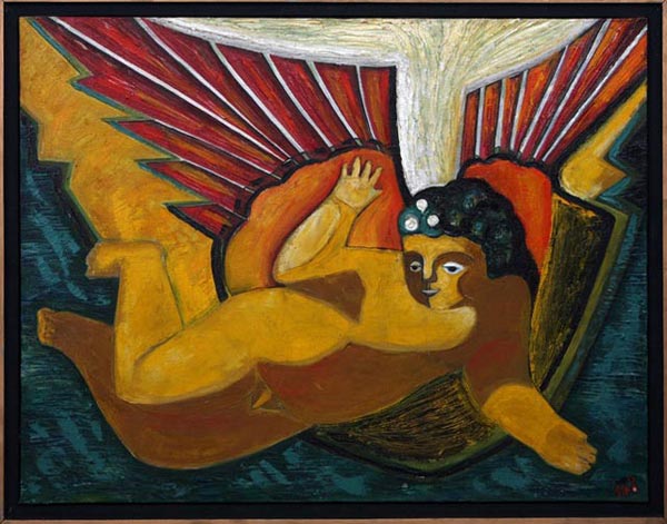 Маргарита Юркова "Золотой ангел" 60х80 холст, масло 1992 г.