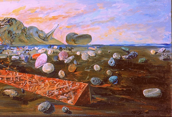 Виктор Орловский "Пейзаж безвременья" (фрагмент) 1998-2002 гг..  холст, масло 