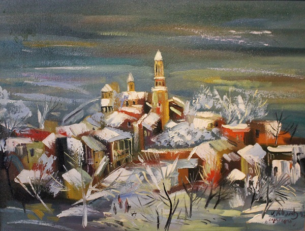 Анзор Чхаидзе  "Монастырь Святой Нины" 1992 г.  холст, масло 