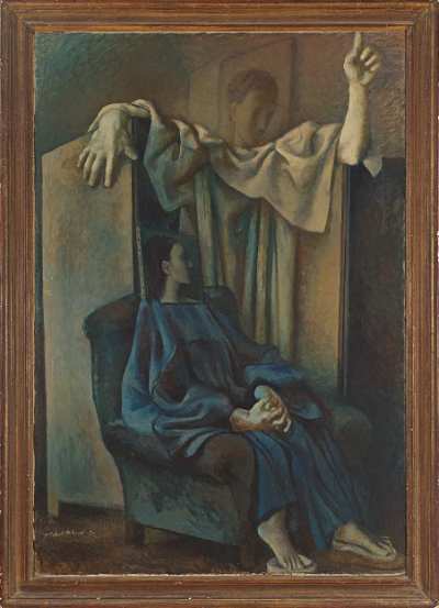 Павел Челищев "Благовещение" 1931 г.  холст, масло  131,5х90 АВА Gallery, Нью-Йорк