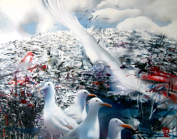  Картина Ольги Гречиной  "Чайки"  холст, масло  80х120 