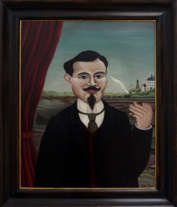 Анри Руссо  (1844-1910 гг..) Мужской портрет. "Пейзаж с белым домом"  1896 г.  холст, масло  ММСИ 