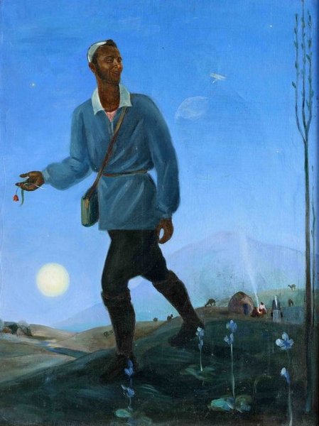 Алексей Подковыров (1899–1957)  "Голубой вечер в горах" Автопортрет 1935 г.  холст, масло  