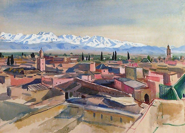 Зинаида Серебрякова  "Вид с террасы на горы Атласа"  Марракеш, 1928 г.  Калужский музей изобразительных искусств  