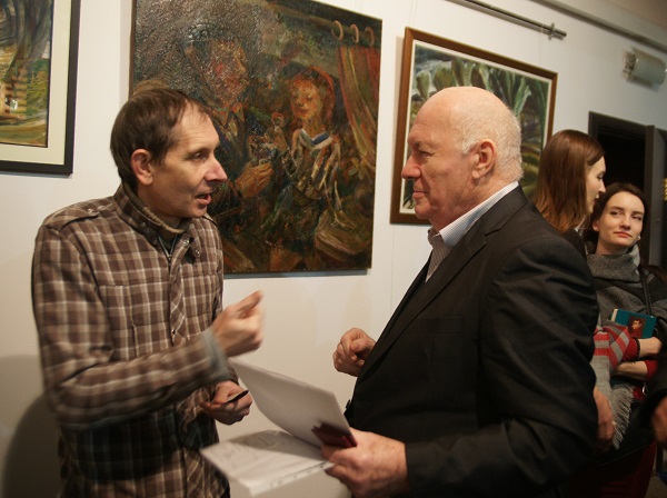 Юрий Петкевич автор выставки и Виктор Пензин  президент Академии Народного искусства 