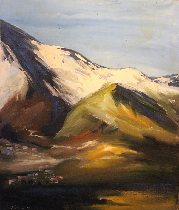  Анзор Чхаидзе  Кавказские горы  холст, масло  101х80 1992 г.  часть триптиха  
