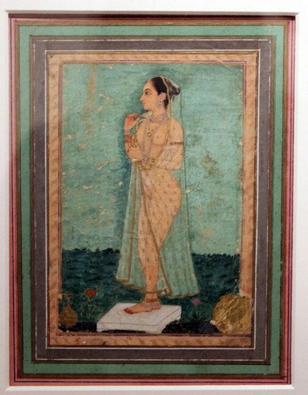 "Портрет молодой женщины"  Индия  18 в.  бумага, водяные краски, позолота  Музей Востока, Москва 