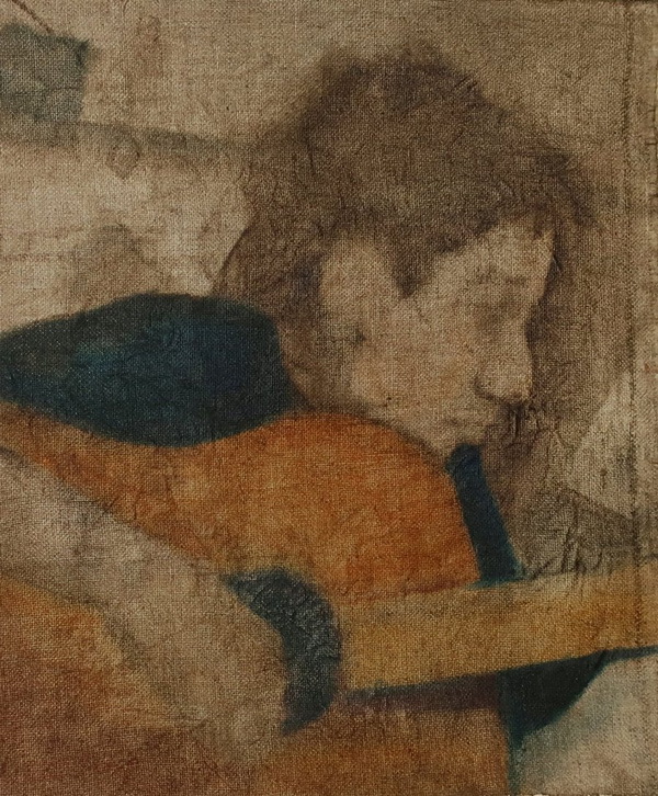 Ося Кудрявых портрет с гитарой. Творческая Мастерская Рябичевых