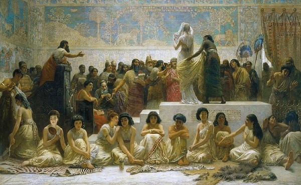 Эдвин Лонгсден Лонг   «Вавилонский рынок невест» картина написана в 1875 году   
