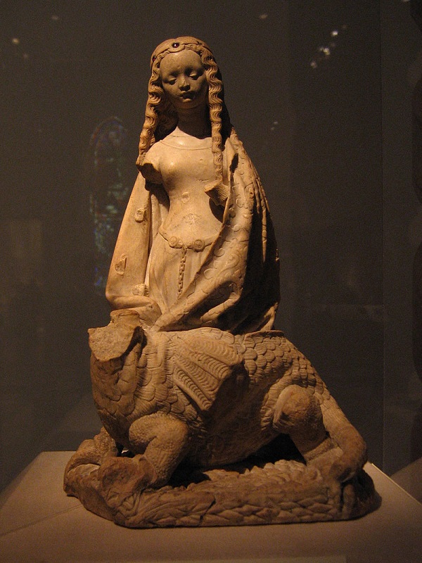 Святая Маргарита (Марина) и змей  Скульптура  Тулуза 1475 г. Музей Метрополитен  Нью-Йорк