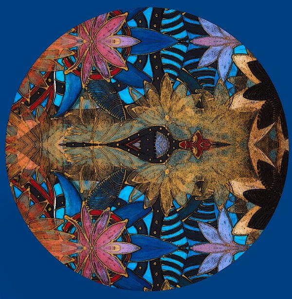 Александра Загряжская абстрактный орнамент "Египет" смешанная техника 50х50 