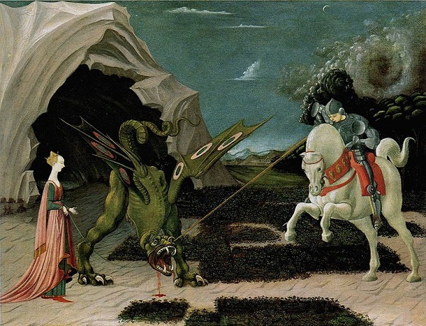 Паоло Уччело "Святой Георгий с драконом"  1465 г.  холст, масло  Национальная галерея, Лондон