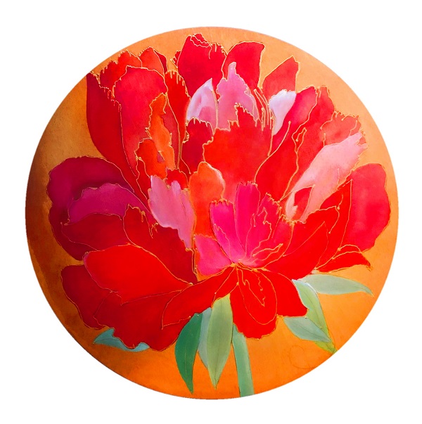 Александра Загряжская представляет коллекцию круглых панно, с рисунками, символизирующими самые прекрасные чувства -- любовь, радость и счастье. Цветы и птицы -- добрые знаки благополучия и удачи  