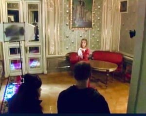 Александра Загряжская, Артем Кузьмичев, Вера Белова на съемках клипа Ave Maria